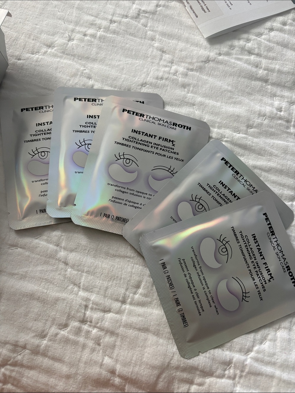 Peter Thomas Roth Instant Firm Eye Patches - 5 Iridescent Silver Packets